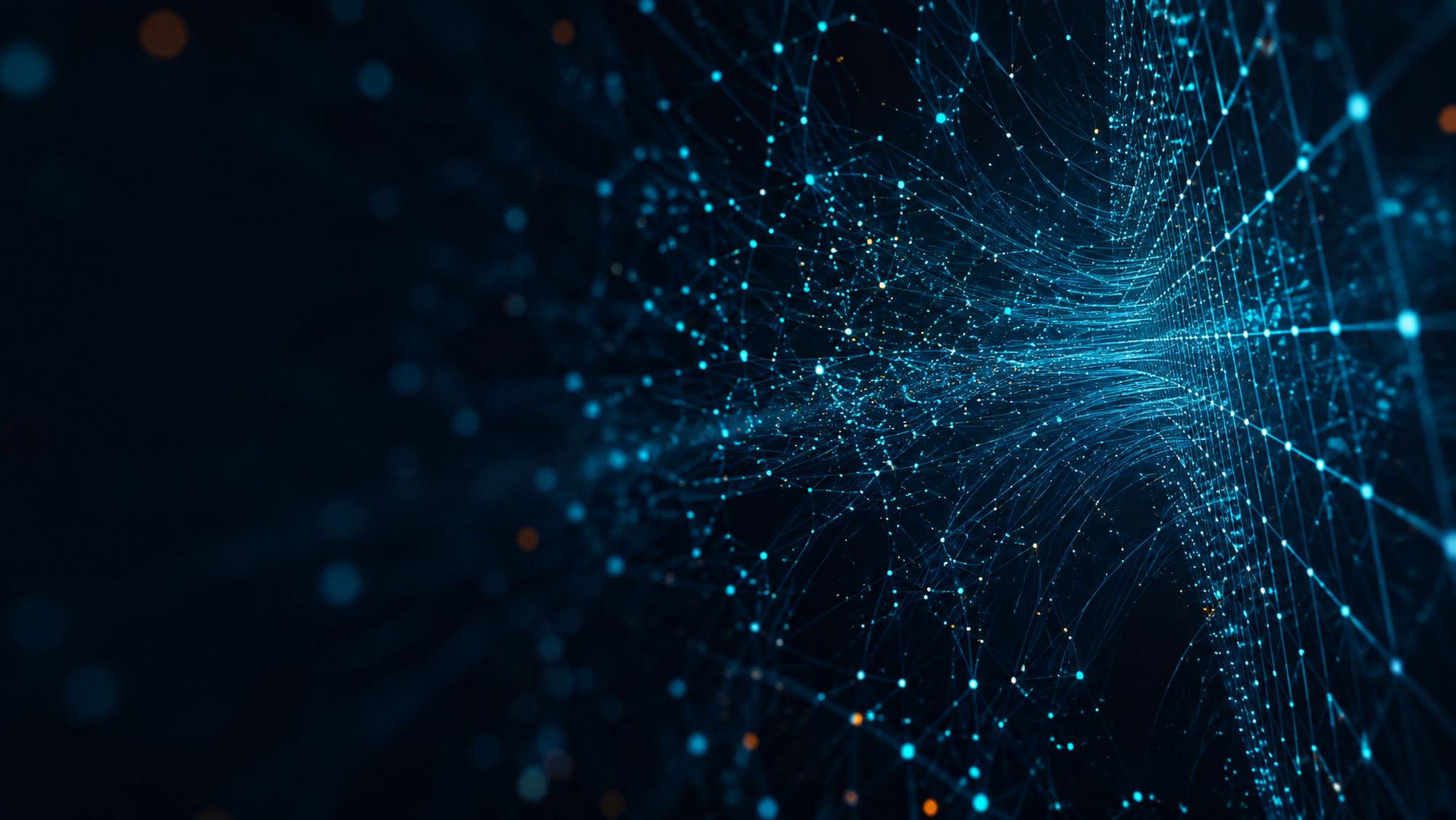 A lattice of connected data points resolving from scatter into order